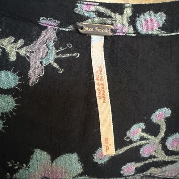 Free People Tunic Floral Flowy Dress Urban Boho Vivid Crotchet Blouse SP - Picture 5 of 11